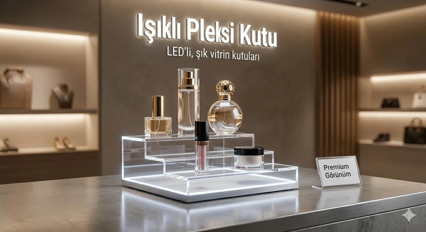 Işıklı Pleksi Kutu - LED'li Vitrin Aydınlatma