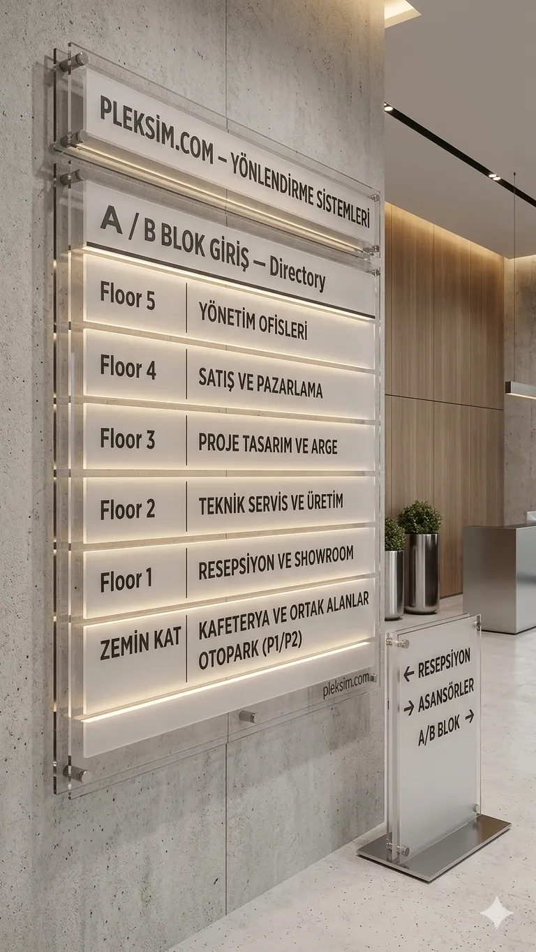 Plaza ve Otel Kat Yönlendirme Sistemleri